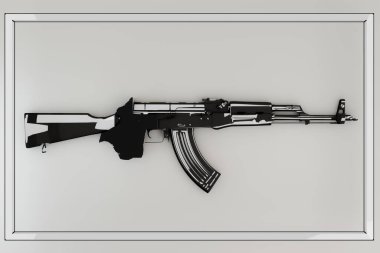 Amerikan tüfeği beyaz arka planda izole edilmiş 3D illüstrasyon