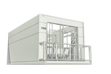 Küçük Japon ev modeli 3D çizimler