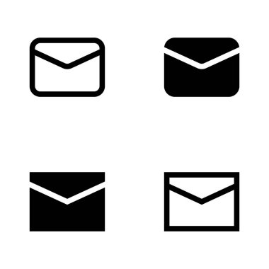 Posta Simgeleri - 4 Katı & Özet Zarf İşletme, Kurumsal & UI Sembolleri