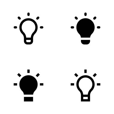 Fikir Ampul Simgeleri - 4 Solid & Taslak Yenilik Sembolleri İş, Kurumsal & UI