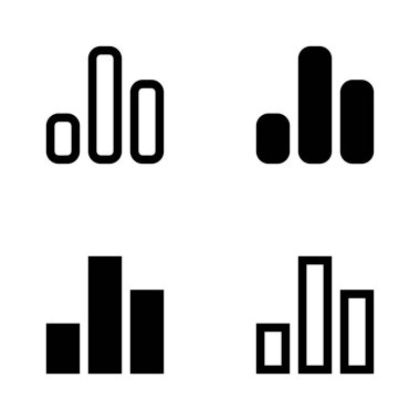 Bar Çizelgesi Simgeleri - 4 Solid & Outline grafik İş, Kurumsal & UI için Sembolleri