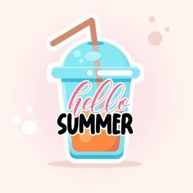 Merhaba yaz. Kokteylli şirin çıkartma.