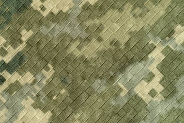 Ukrayna askerinin piksel kamuflaj üniforması çapraz doku..