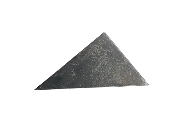 Fém Háromszög Elszigetelt Fehér Háttér — Stock Fotó
