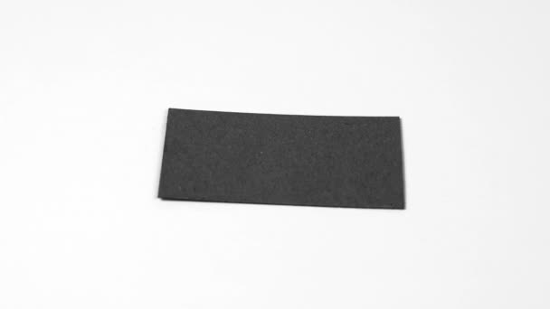 Black Cardboard Binder Dalam Format Kartu Nama Atau Kartu Bank — Stok Video
