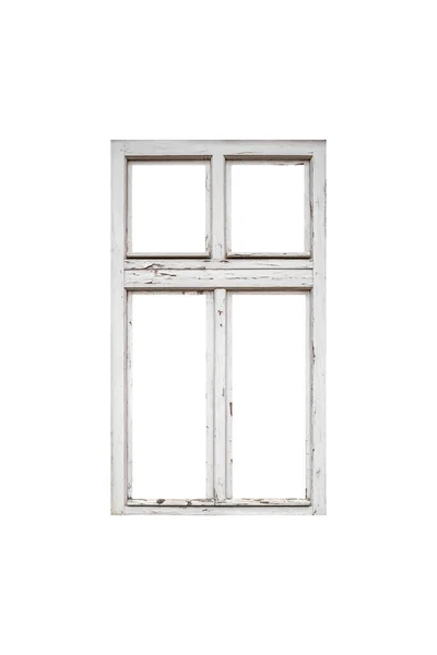 White Wooden Window Isolated White Background Stock Image