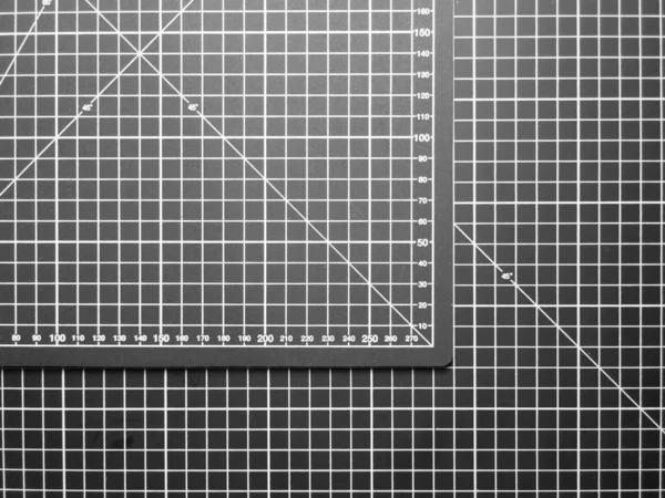 Black White Cutting Mat Grid Numbers Top View — Stock Photo, Image