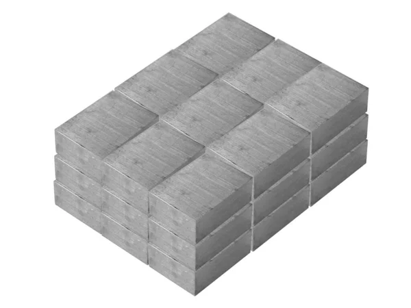 Hromada Kovových Bloků Izolovat Bílém Pozadí — Stock fotografie