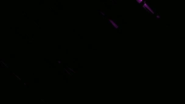 暗い部屋の正方形のランプシェードの蛍光ネオンピンクのフィトランプをオンにします — ストック動画
