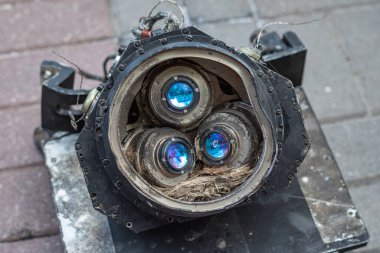 Stratejik Cruise füzesinin dijital sahne haritalama alanının optik sensörleri. Kh-101 füzesinin bir parçası,