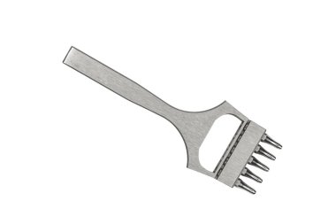 İzlemek için Deri Yuvarlak Yumruk Kemer Row Yumruk Deliği El Yapımı Leathercraft beyaz arka planda izole.