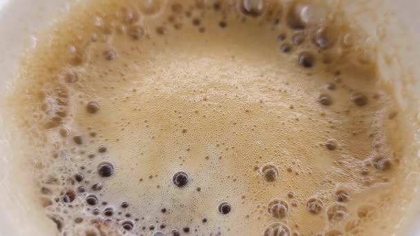 Foam Irish Coffee Caffee House Macro — Stock Video