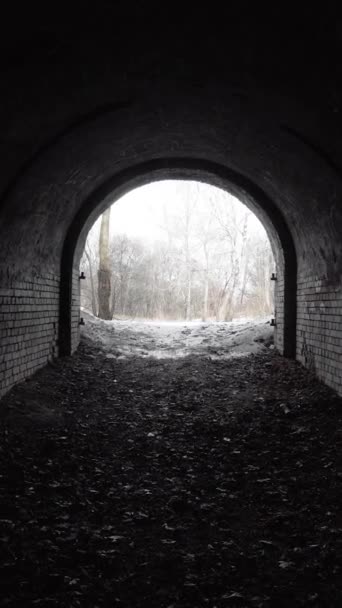 Sortie Ancien Tunnel Arc Brique Abandonné Fortification 19Ème Siècle Dans — Video