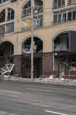 Rus bombardımanından sonra yıkılan binalar. Kyiv, Ukrayna - 20 Aralık 2024.