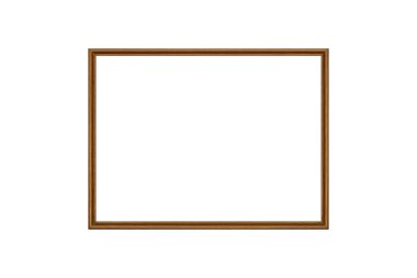Koyu kahverengi ahşap çerçeve izole.