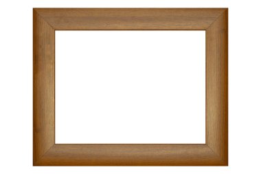 Koyu kahverengi ahşap çerçeve izole.