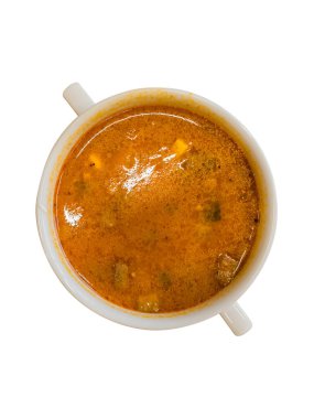 Solyanka etinin bir kısmı izole edilmiş. Üst görünüm.