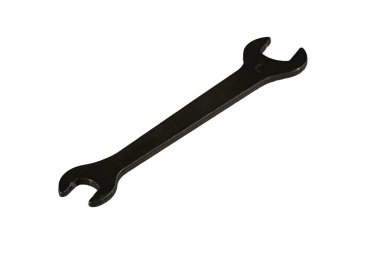 Siyah ucu açık anahtar izole edilmiş, açılı görünüm.