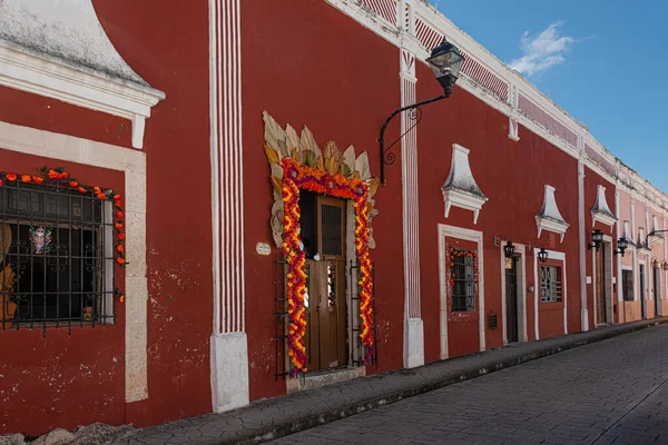 Древние Дома Дороги Монахов Вальядолид Юкатан — стоковое фото