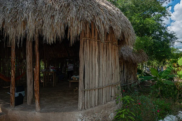Cabaña Maya Selva Tropical Mexicana — Foto de Stock