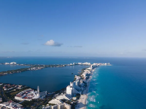 Drone View Hotel Zone Cancun Meksyk — Zdjęcie stockowe