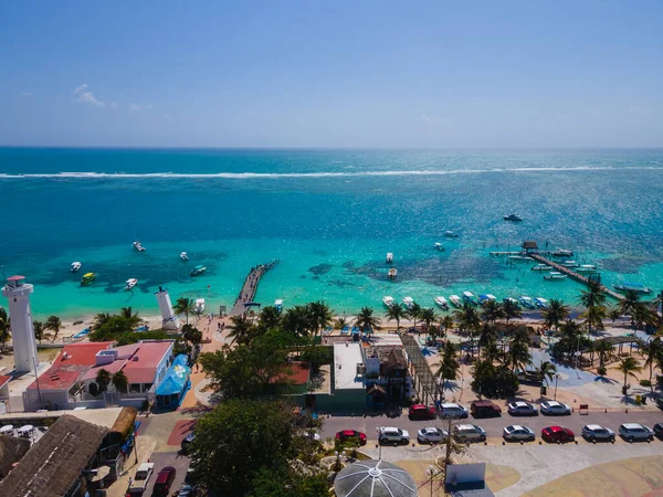 Vista Drone Puerto Morelos México — Fotografia de Stock