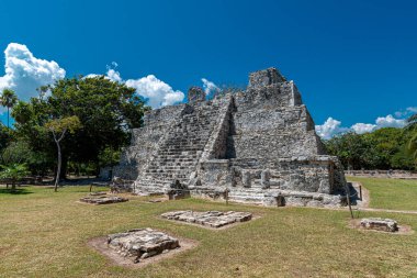 El Meco Maya arkeolojik alanı Cancun 'da.