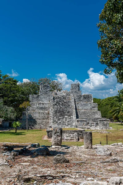 Місце Стародавнього Майя Ель Меко Канкун Мексика — стокове фото