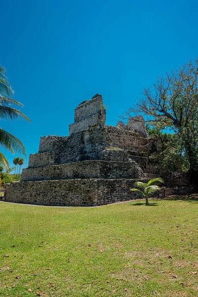 Forntida Maya Plats Meco Cancun Mexiko — Stockfoto
