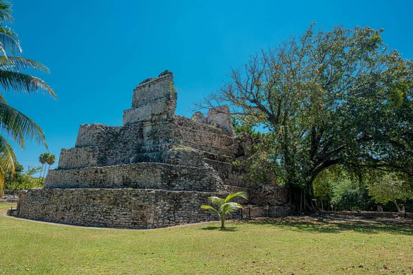 Forntida Maya Plats Meco Cancun Mexiko — Stockfoto