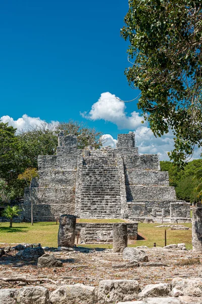 Місце Стародавнього Майя Ель Меко Канкун Мексика Ліцензійні Стокові Зображення