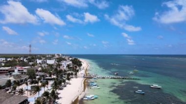 Puerto Morelos, Meksika 'nın havadan görünüşü