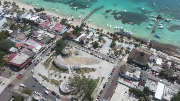 Puerto Morelos Meksika Nın Havadan Görünüşü — Stok video