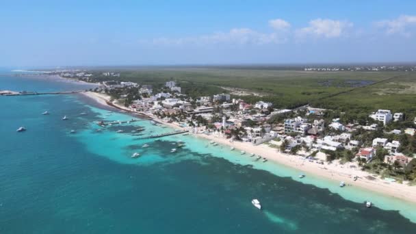 Aerial View Puerto Morelos Mexico — Stock Video