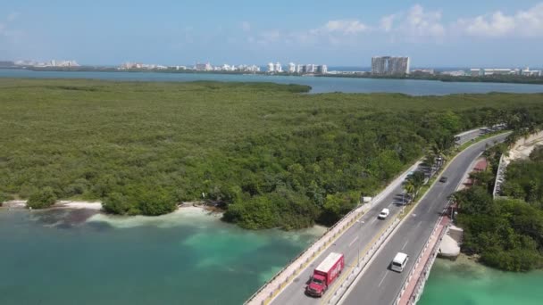 Luchtfoto Van Punta Nizuc Cancun Mexico — Stockvideo