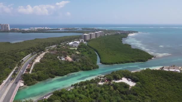 Αεροφωτογραφία Του Punta Nizuc Κανκούν Μεξικό — Αρχείο Βίντεο
