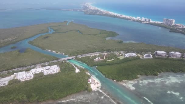 Luchtfoto Van Punta Nizuc Cancun Mexico — Stockvideo