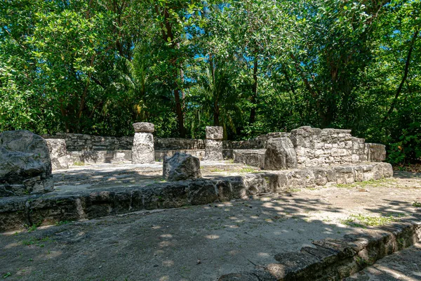 San Miguelito Starożytne Stanowisko Archeologiczne Majów Cancun Meksyk — Zdjęcie stockowe