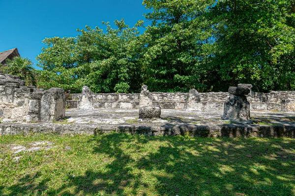 San Miguelito Sítio Arqueológico Antigo Maias Cancun México — Fotografia de Stock