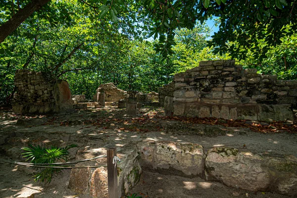 Αρχαιολογικός Χώρος Σαν Μιγκελίτο Στο Κανκούν Του Μεξικού — Φωτογραφία Αρχείου