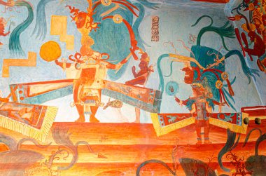 Anonymous ancient maya fresco from a museum, no author. clipart