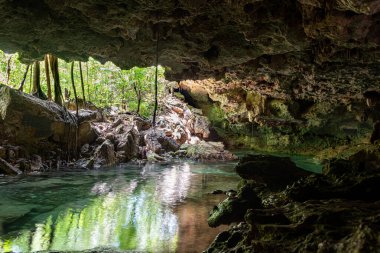 Kristal sayfadan oluşan egzotik mağara ve şaşırtıcı sarkıtlar ve dikitler