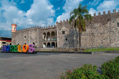 A picturesque view of the historic Hernn Corts Palace in Cuernavaca Morelos showcasing colonial architecture and cultural heritage clipart