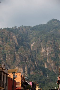 An image showcasing the historic church of the Exconvento Dominico de la Natividad in Tepoztlan Morelos Mexico highlighting its colonial architecture and cultural significance clipart