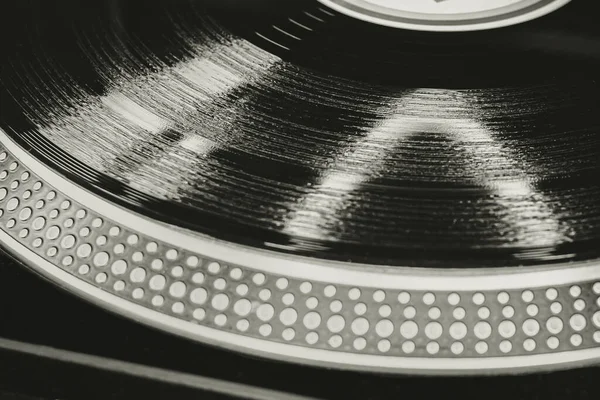 Vinyl Εγγραφή Στο Πικάπ Στη Φωτογραφία Vintage Στυλ Δίσκος Βινυλίου — Φωτογραφία Αρχείου