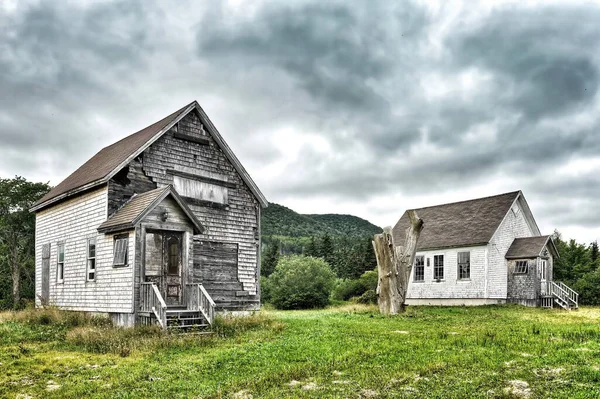 Old Decrepit Abandoned Buildings Country Dramatic Sky Stock Picture