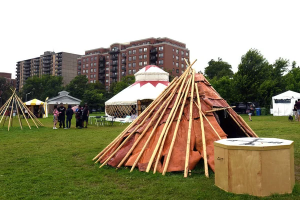 Halifax Canada July 2023 Tipi Tent Commons Halifax City Hosts — Stock Photo, Image