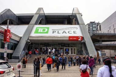Ottawa, Canada  April 27, 2024 Fans enter TD Place to watch the Professional Women's Hockey League game vs Montreal in the inaugural season for the league. Attendance has been a impressive for the league with regular sell outs. clipart