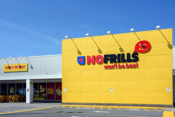 stock image Sydney, Canada - July 29, 2024: No Frills is a Canadian chain of discount supermarkets, owned by Loblaw Companies Limited with over 200 franchise stores located in nine Canadian provinces.