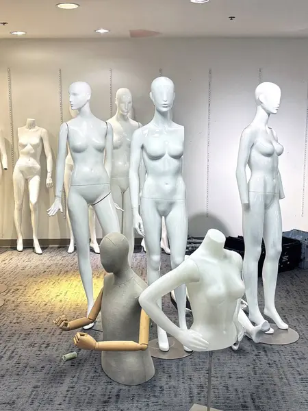 Çeşitli eyaletlerde çıplak kadın mankenler..